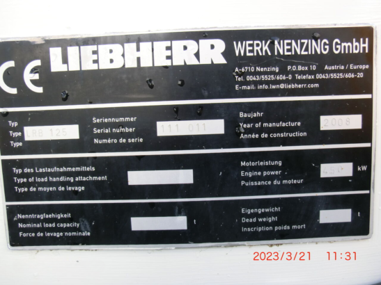 Liebherr LRB 125 pile driver