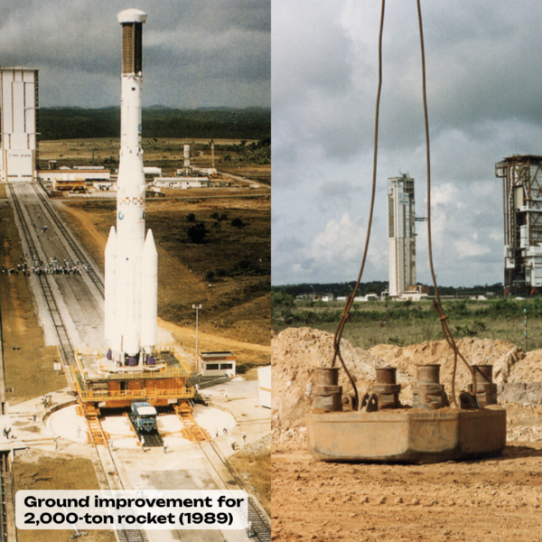 Menard ground improvement for 2,000-ton rocket (1989)